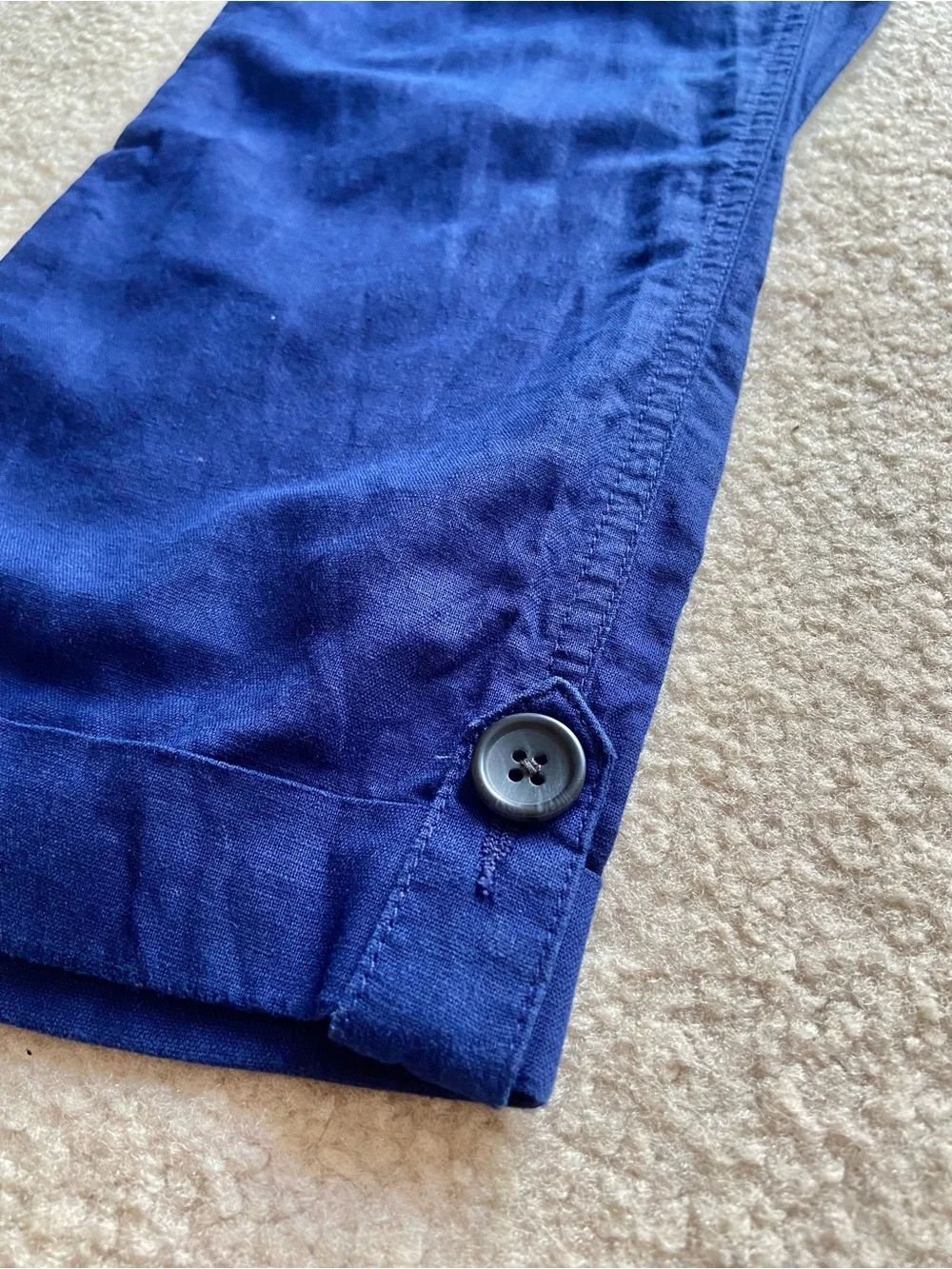 BANANA REPUBLIC Blue Cargo Linen Capri Pants